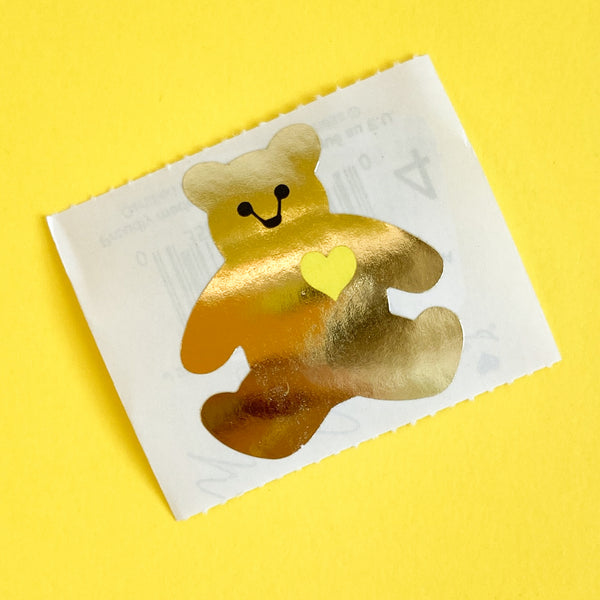 Gold Classic Bear - Stickers on the Roll by Mrs. Grossman’s