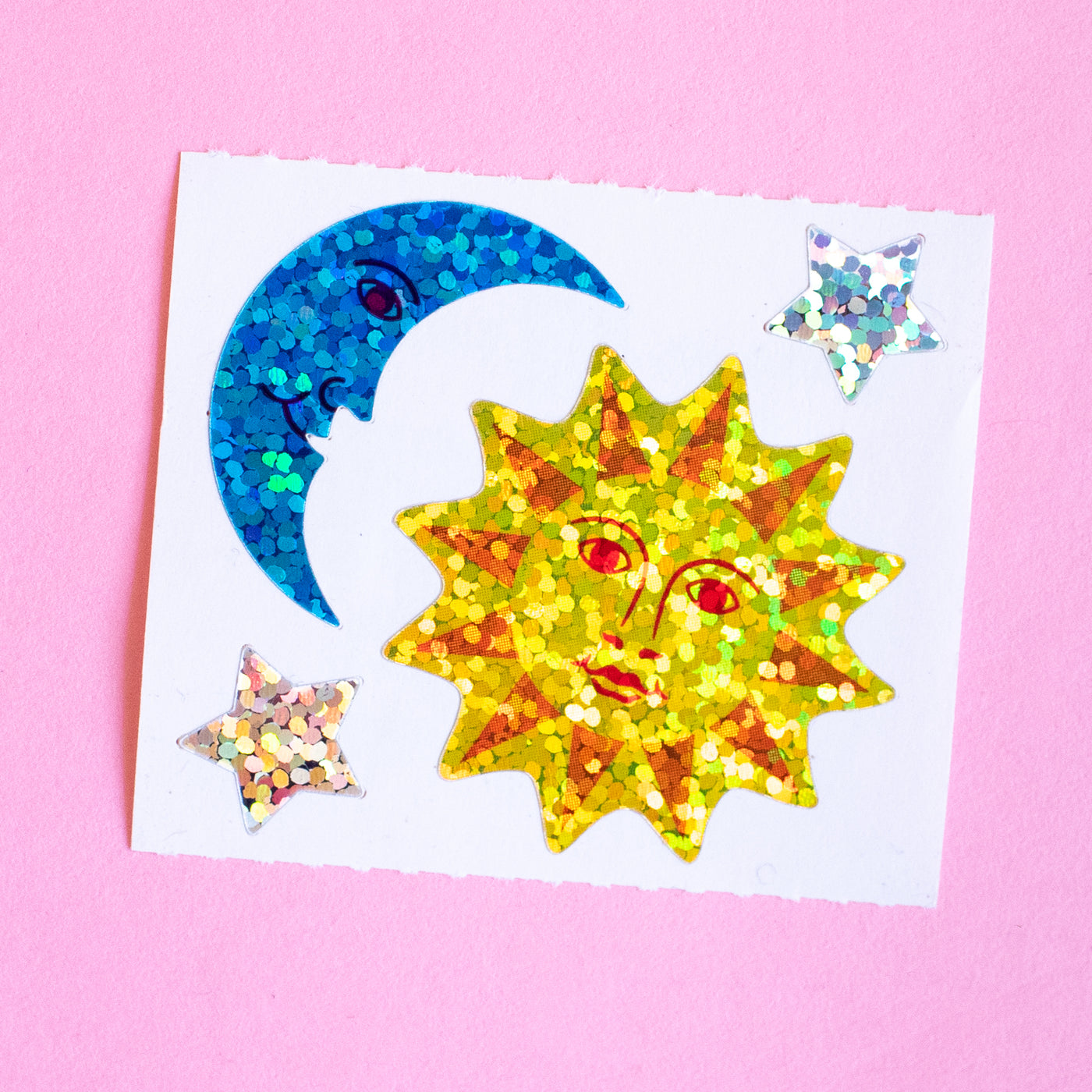 Sun, Moon & Stars Prismatic Stickers