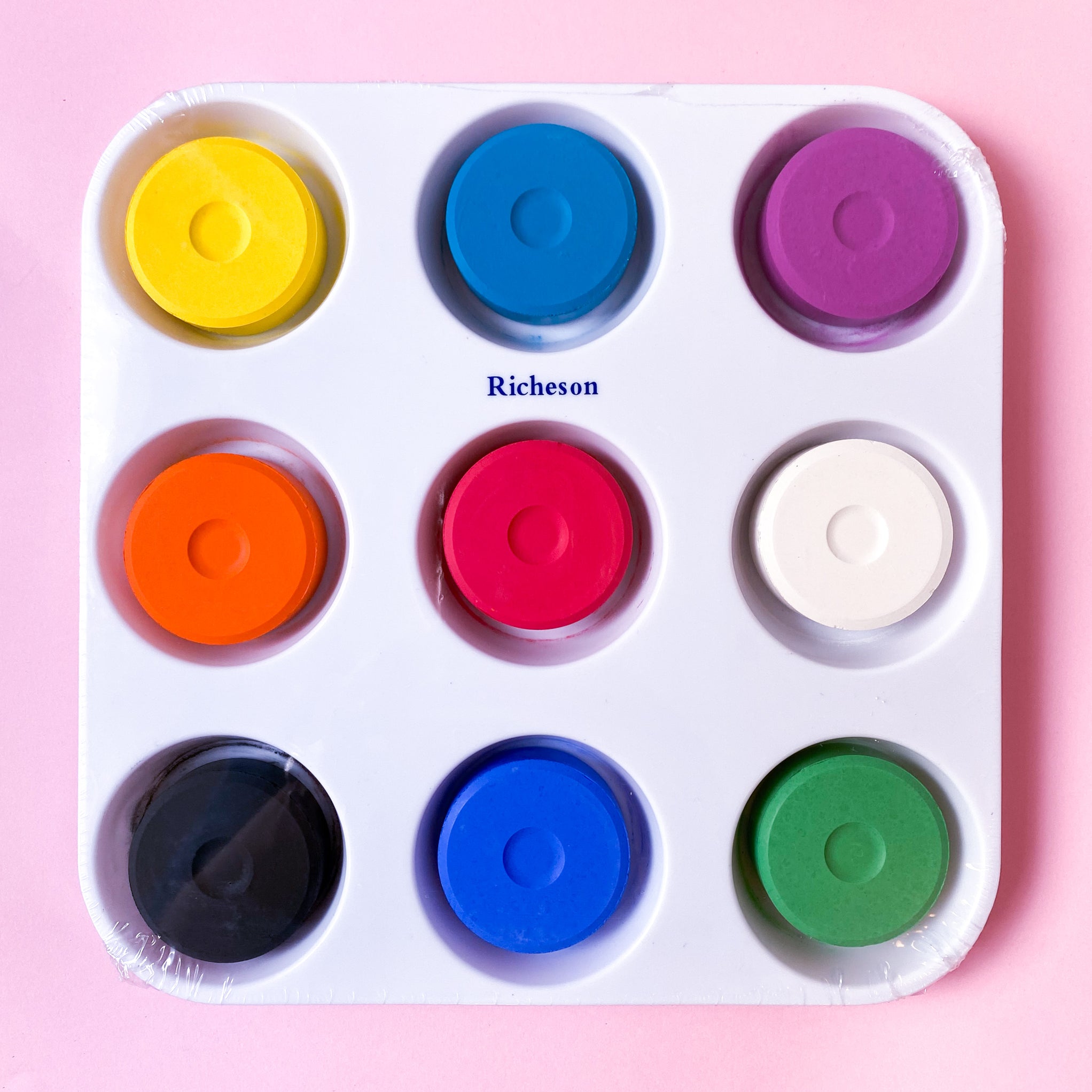 Tempera Paint Puck Set of 9 Colors Collage Collage