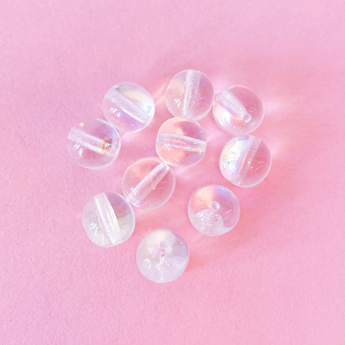 Transparent Crystal Glass Druk Beads | 8mm (Set of 10)