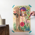 Online Mixed Media Art Class for Kids aged 3 to 8 years inspired by the book Everything You Need for A Treehouse