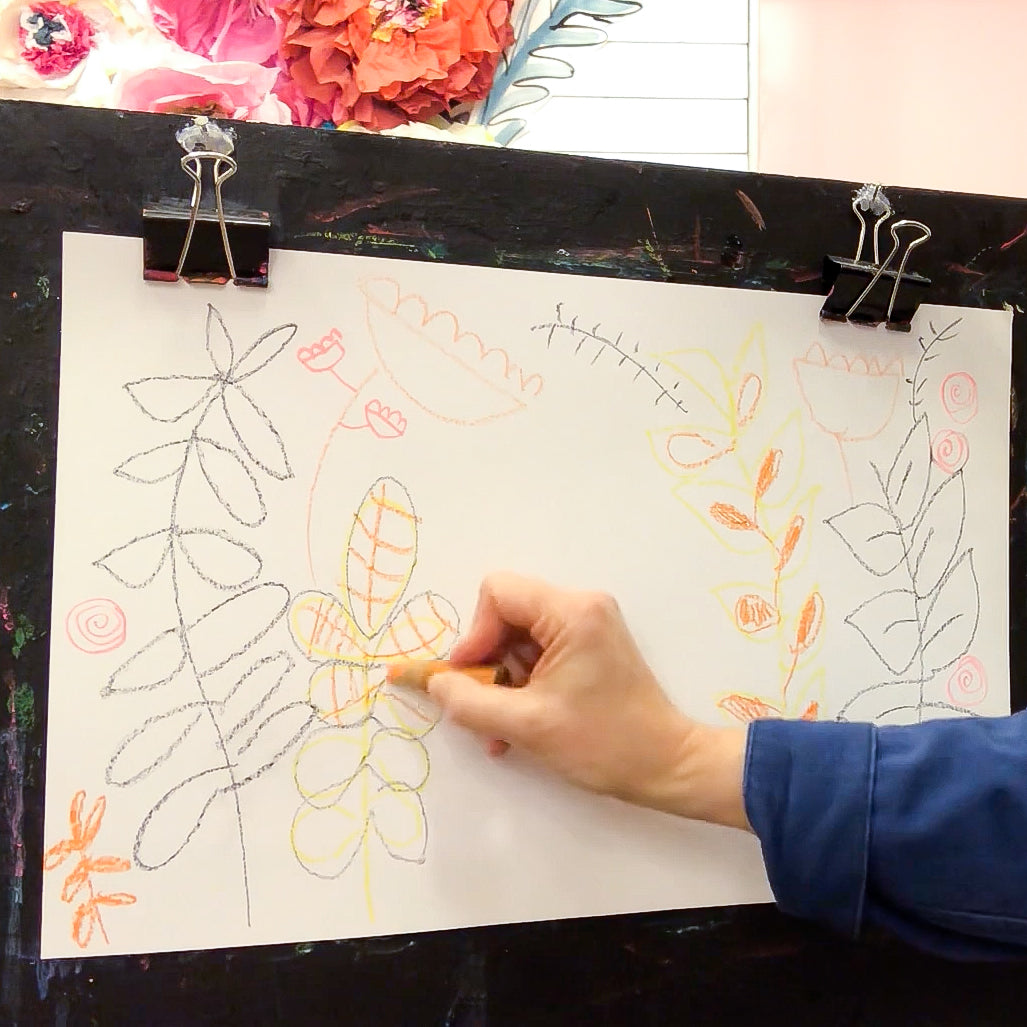 Online Mixed Media Art Class for Kids aged 3 to 8 years inspired by the book The Honeybee