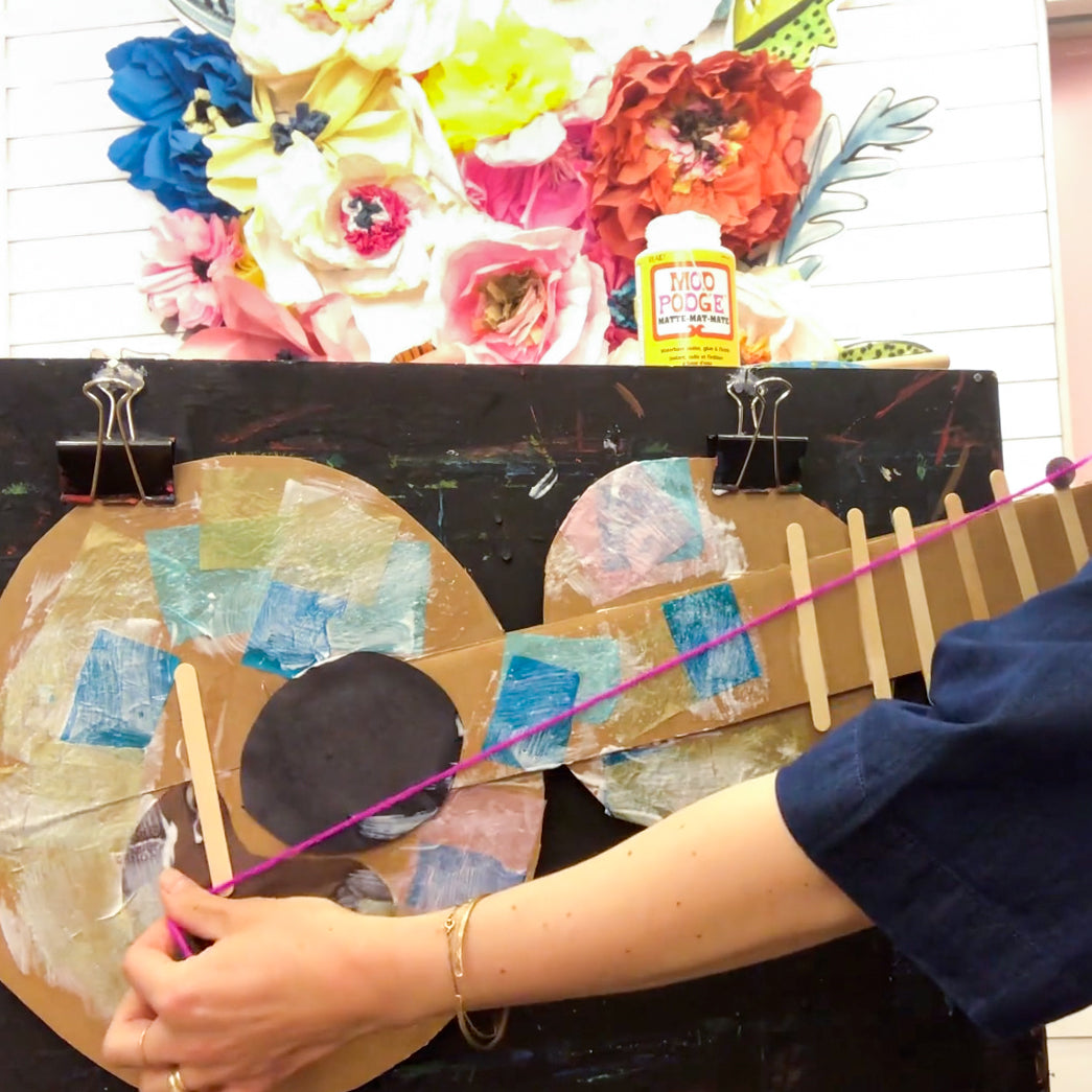 Online Mixed Media Art Class for Kids aged 3 to 8 years inspired by the book Joni The Lyrical Life of Joni Mitchell