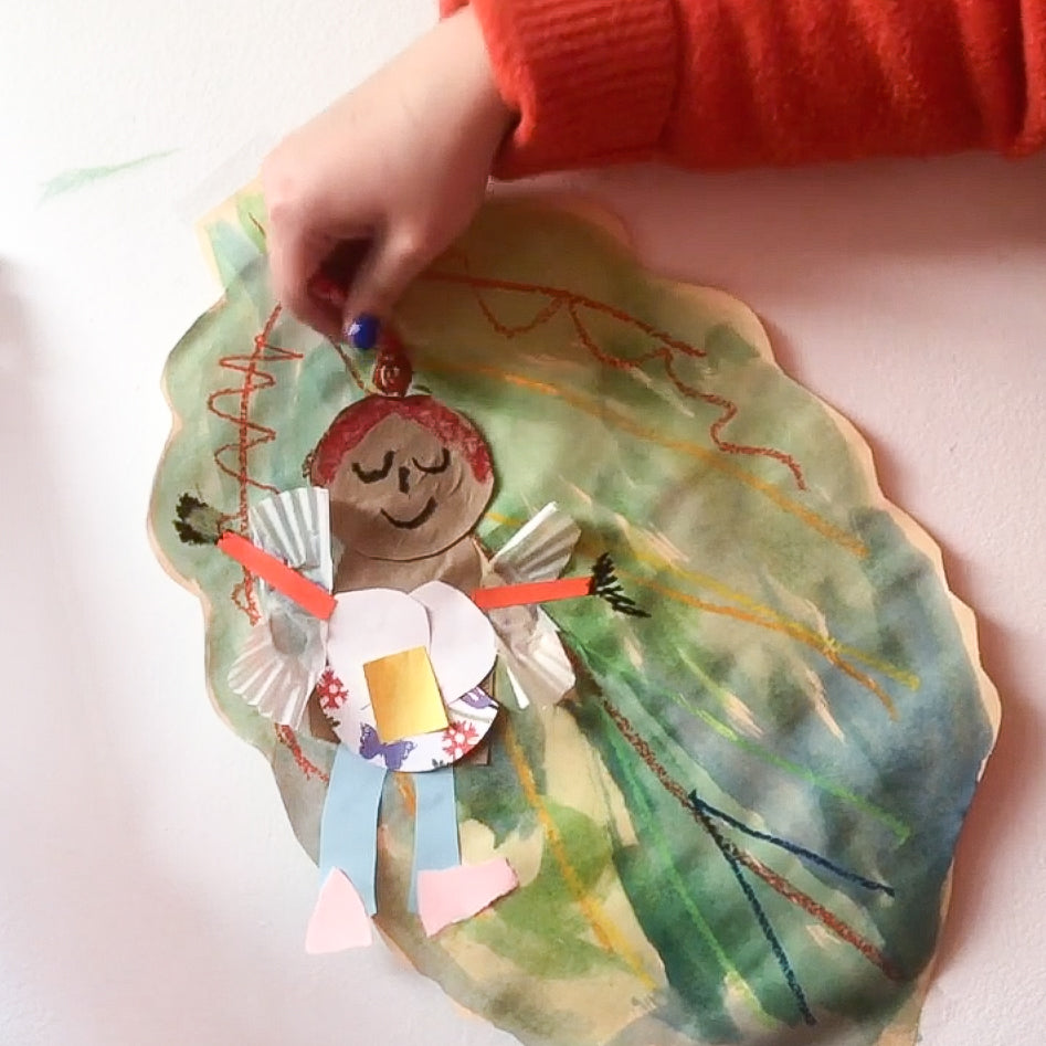 Online Mixed Media Art Class for Kids aged 3 to 8 years inspired by the book Fairy Science