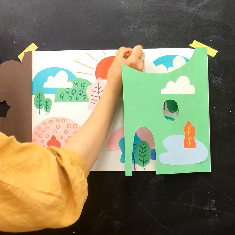 Online Mixed Media Art Class for Kids aged 3 to 8 years inspired by the book My Friend Earth