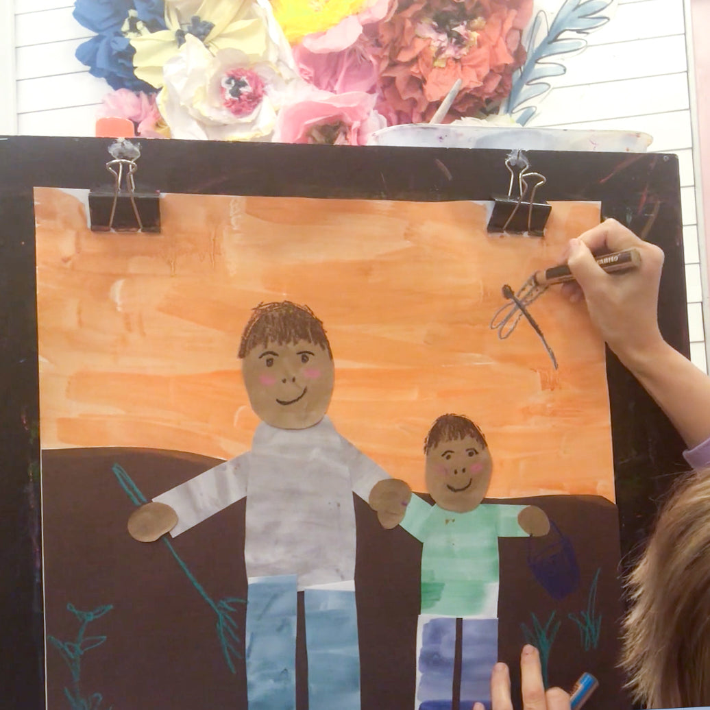 Online Mixed Media Art Class for Kids aged 3 to 8 years inspired by the book My Heart Fills with Happiness