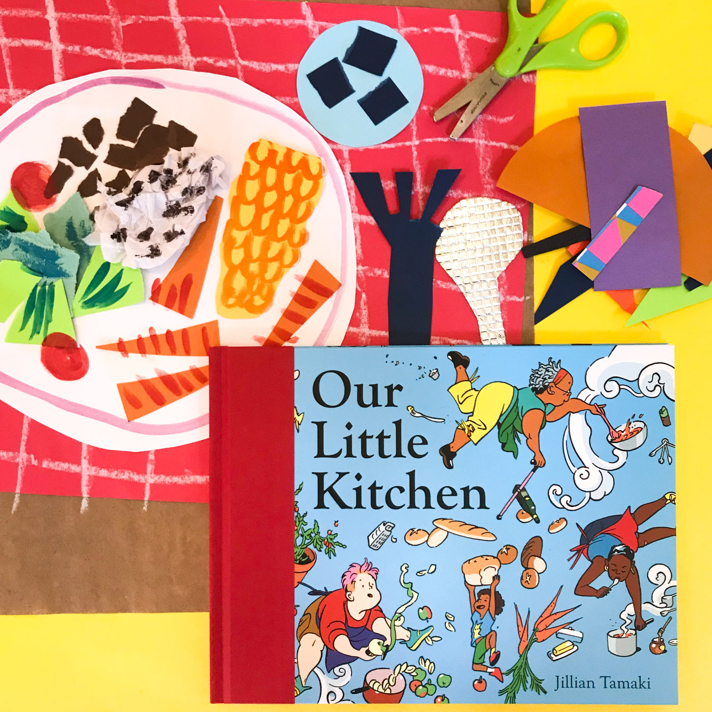 Online Mixed Media Art Class for Kids aged 3 to 8 years inspired by the book Our Little Kitchen