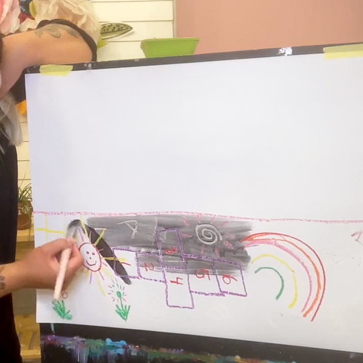 Online Mixed Media Art Class for Kids aged 3 to 8 years inspired by the book School&#39;s First Day of School