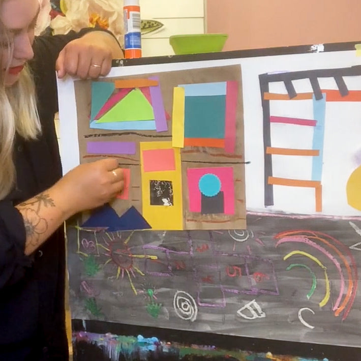 Online Mixed Media Art Class for Kids aged 3 to 8 years inspired by the book School&#39;s First Day of School