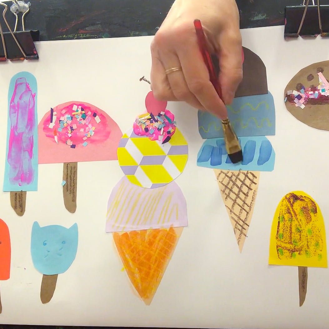 Online Mixed Media Art Class for Kids aged 3 to 8 years inspired by the book Today by Julie Morstad