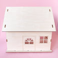 Wooden 3D buildable Doll House in unfinished wood
