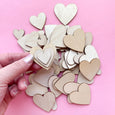 Wooden Heart Bits Variety of Sizes - Set of 60
