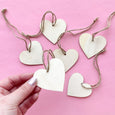 Wooden Heart Tags with Jute Hanger