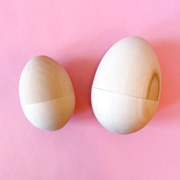 Wooden Paintable Hollow Eggs