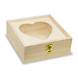 Wooden Keepsake Box with Heart Window