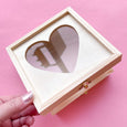 Wooden Keepsake Box with Heart Window