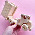 Wooden Paintable Dump Truck with moving Wheels