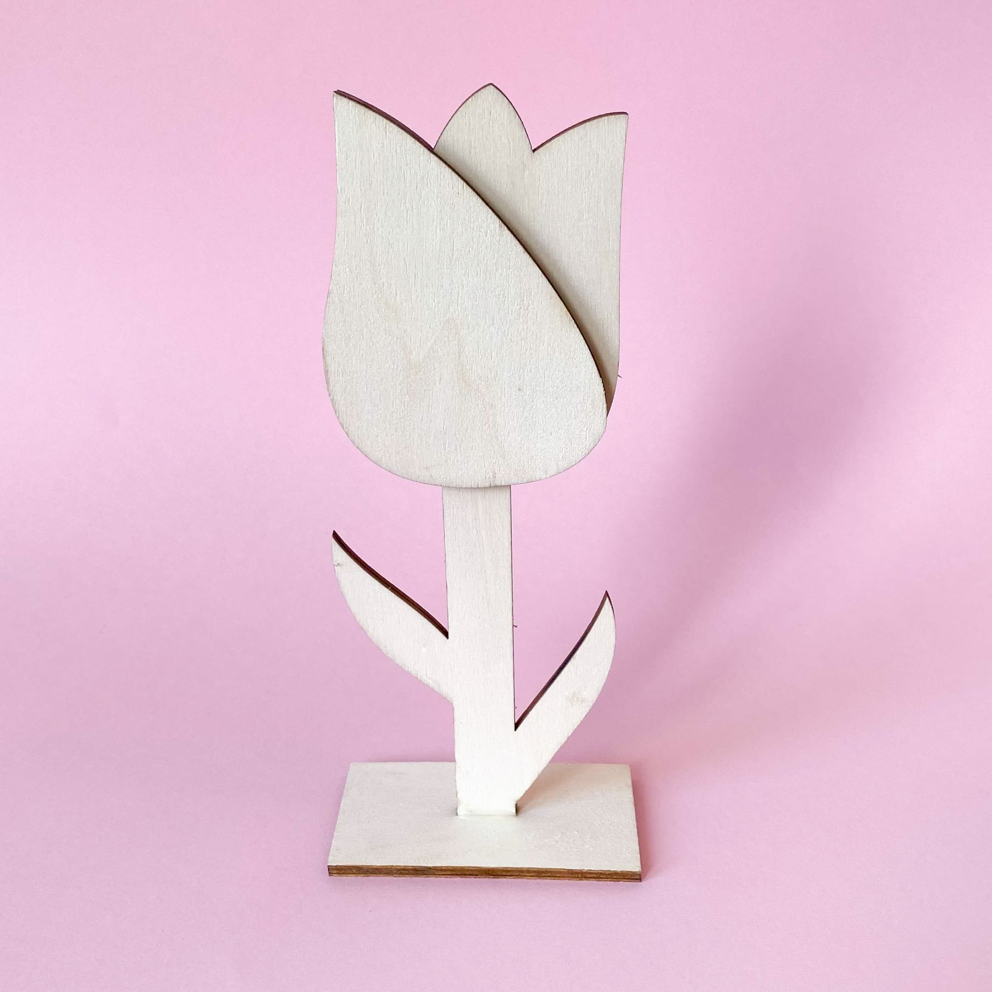Wooden Paintable Tulip Flower in unfinished wood