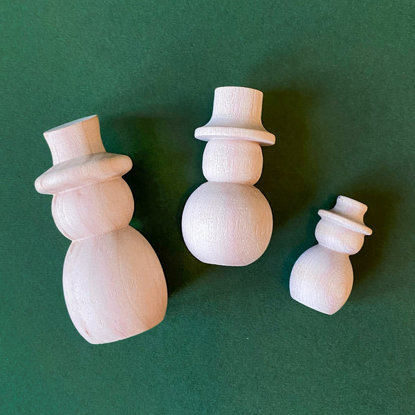 Wooden Paintable Snowman in 3 sizes