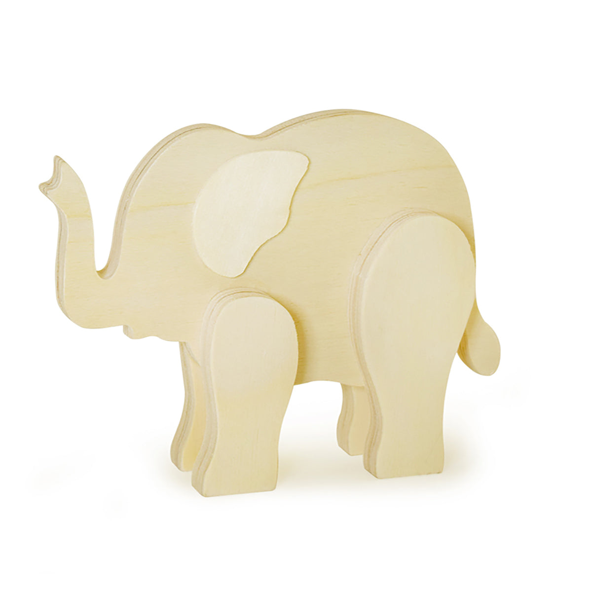 Wooden Paintable Standing Elephant