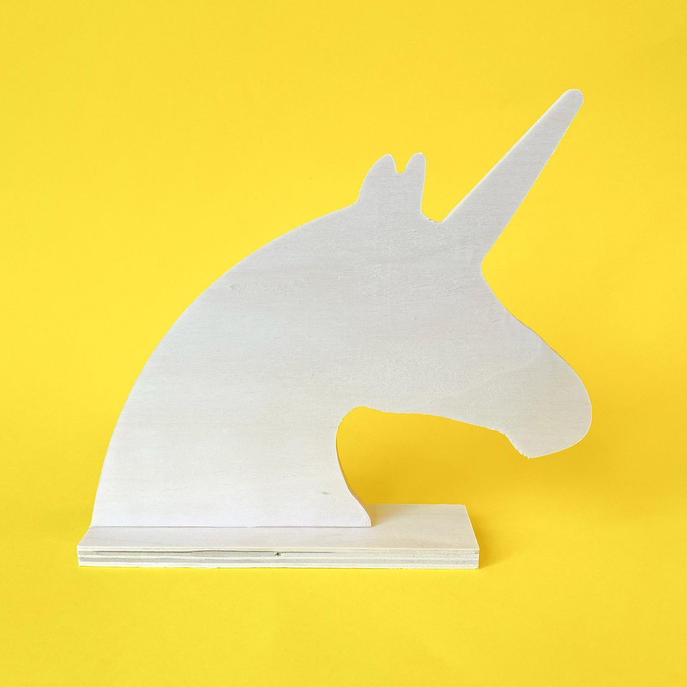 Wooden Paintable Standing Unicorn Head
