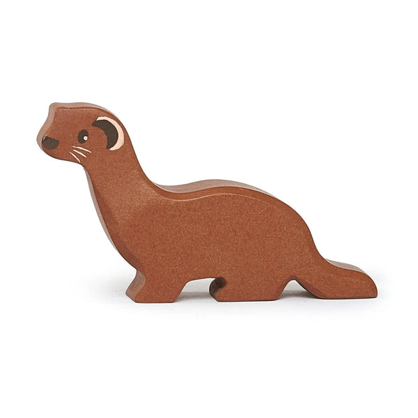 Wooden Woodland Weasel toy for kids made of eco-friendly wood